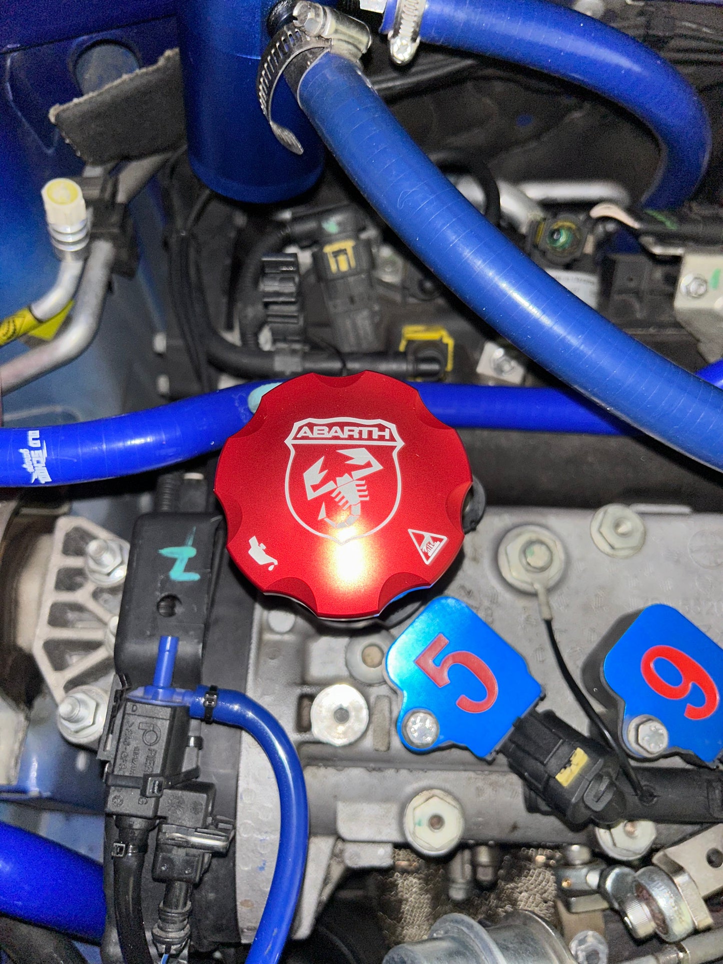Aluminium-Motorraumkappen Fiat 500 Abarth - Punto - Mito - 595 - 695 - In verschiedenen Farben erhältlich