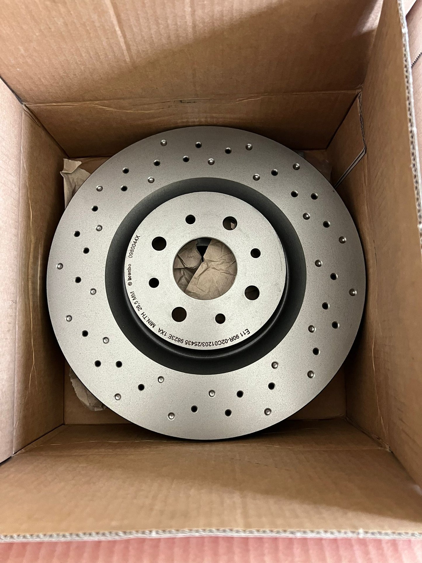 Set of 2 original Brembo perforated discs for 305 mm system for Abarth 500 - 595 - 695
