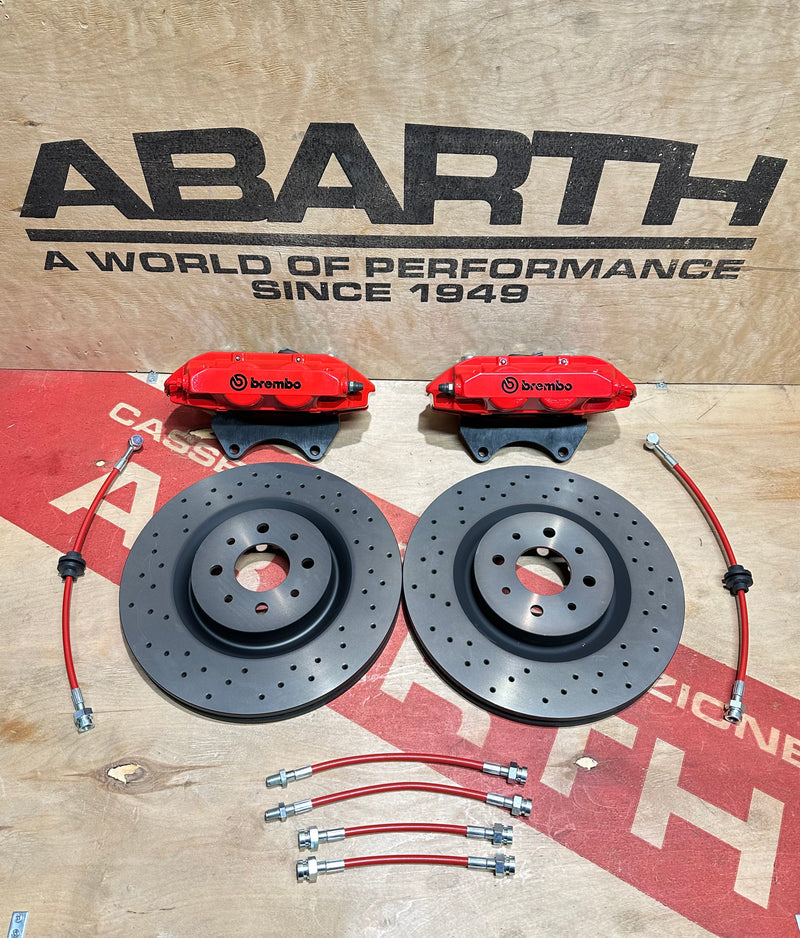 Braking System for Abarth 595/695/500 Brembo 305 4 piston Red Calipers
