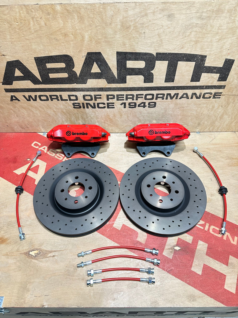 Braking System for Abarth 595/695/500 Brembo 305 4 piston Red Calipers