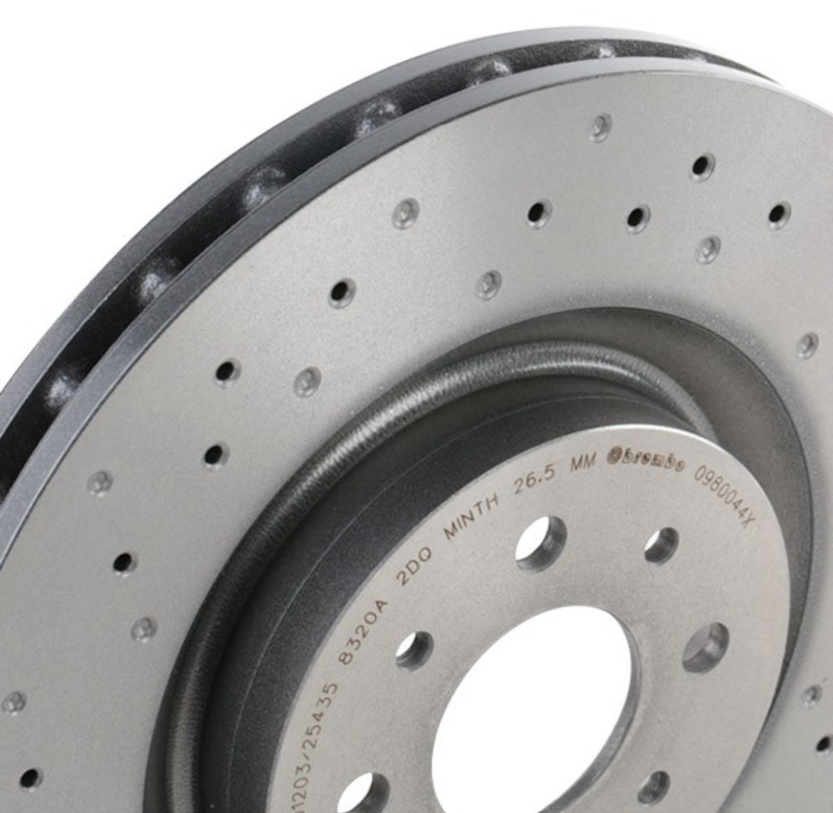 Set of 2 original Brembo perforated discs for 305 mm system for Abarth 500 - 595 - 695