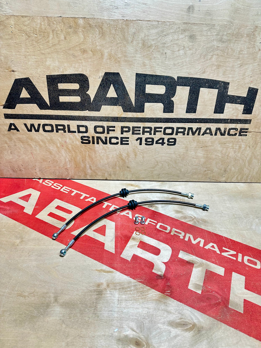 Pair of front brake hoses Punto Abarth braided Brembo 305 braking system