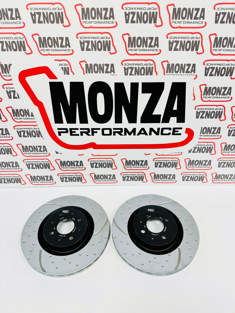 305 Punto Abarth / Punto Evo drilled and slotted brake discs EBC brakers racing