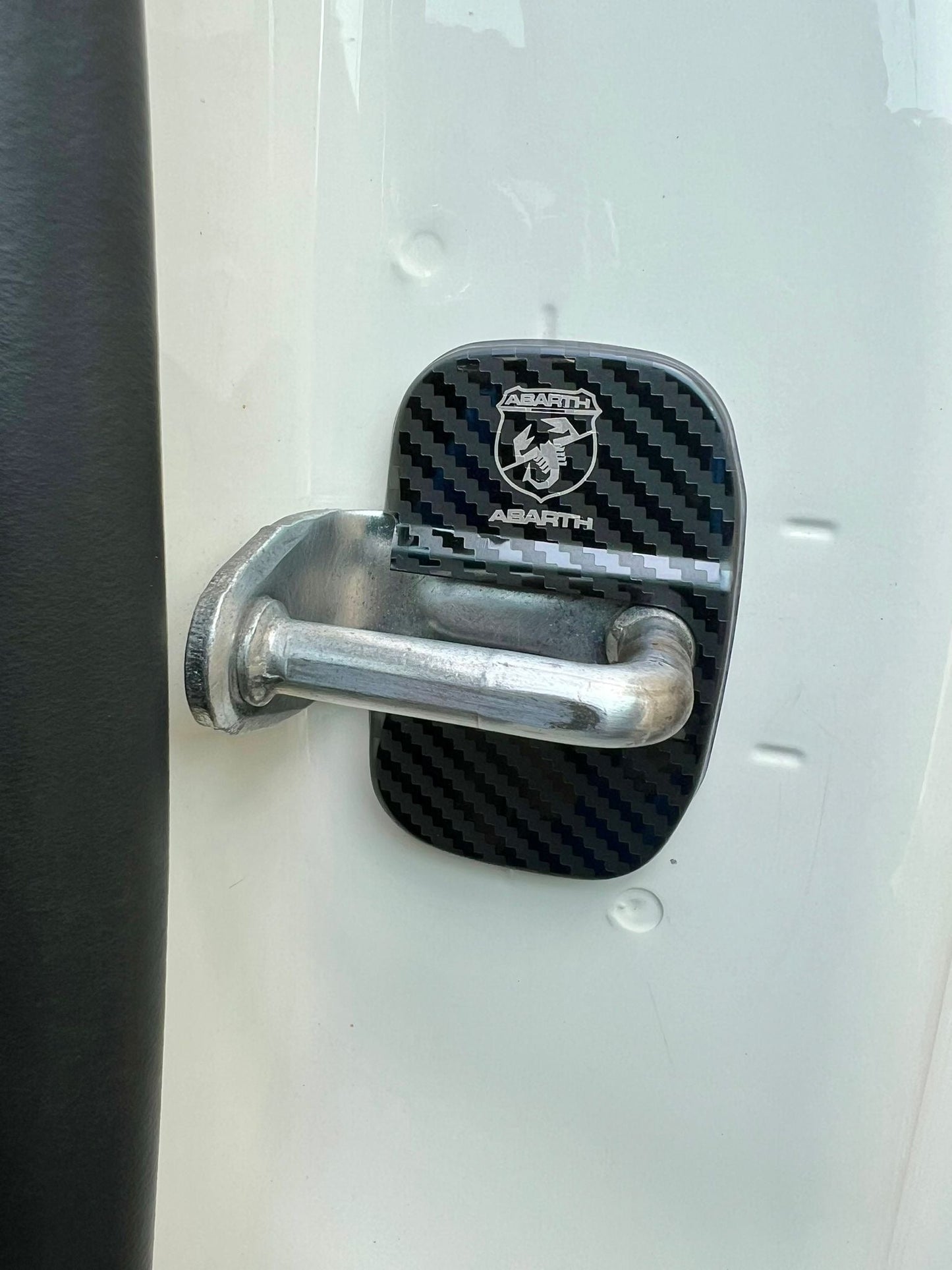 Paar Türschlossabdeckungen in Carbonoptik für Fiat 500 Abarth – 595 – 695 – Fiat 500