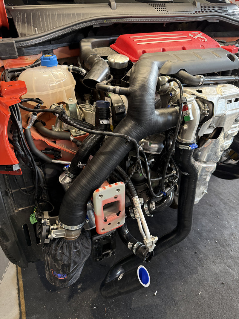 Abarth 500 dual intake with valve and filter box
