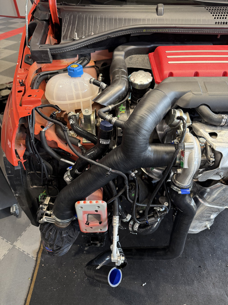 Abarth 500 dual intake with valve and filter box