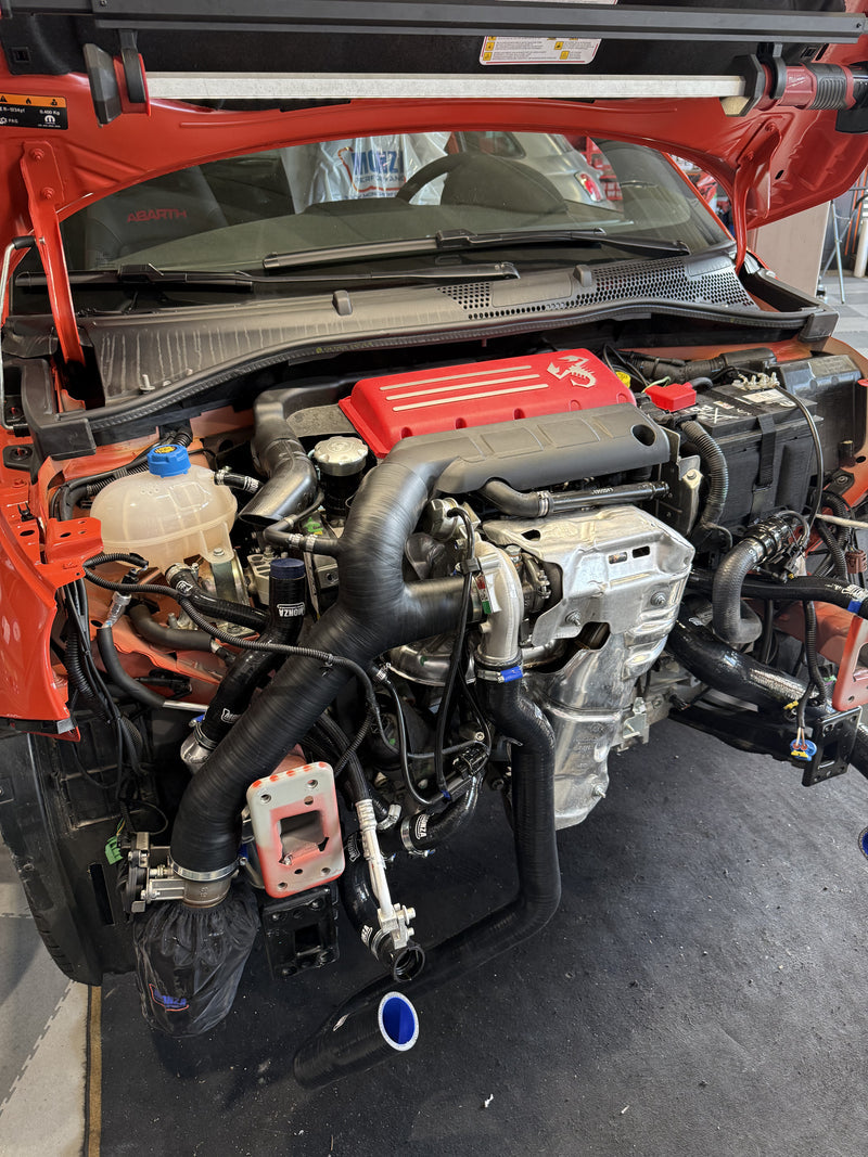 Abarth 500 dual intake with valve and filter box