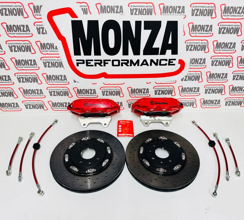 Braking System for Abarth 595/695/500 Brembo 305 4 piston Red Calipers