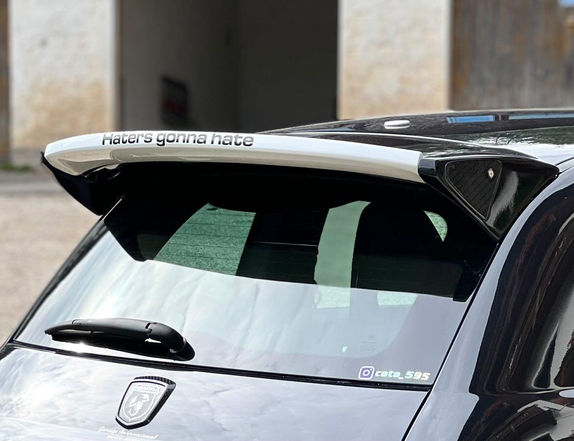Adjustable rear spoiler wing Abarth 500 595 installation over the original