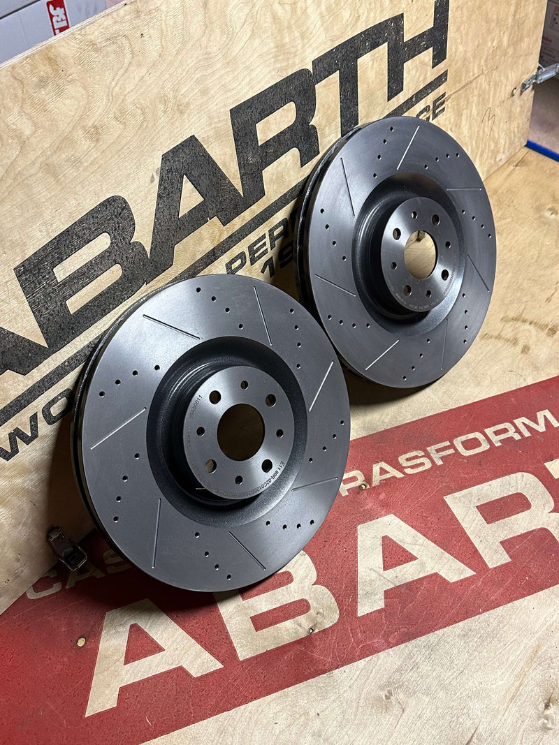 330mm 500 abarth drilled brake discs