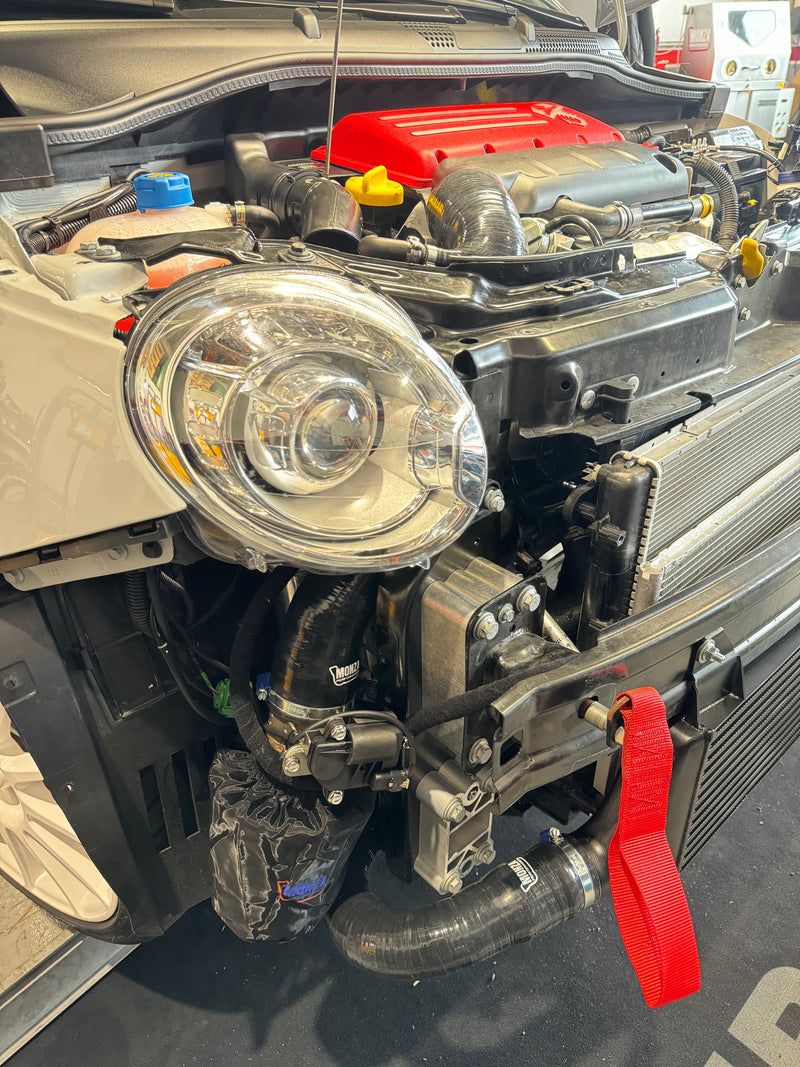 Abarth 500 dual intake with valve and filter box
