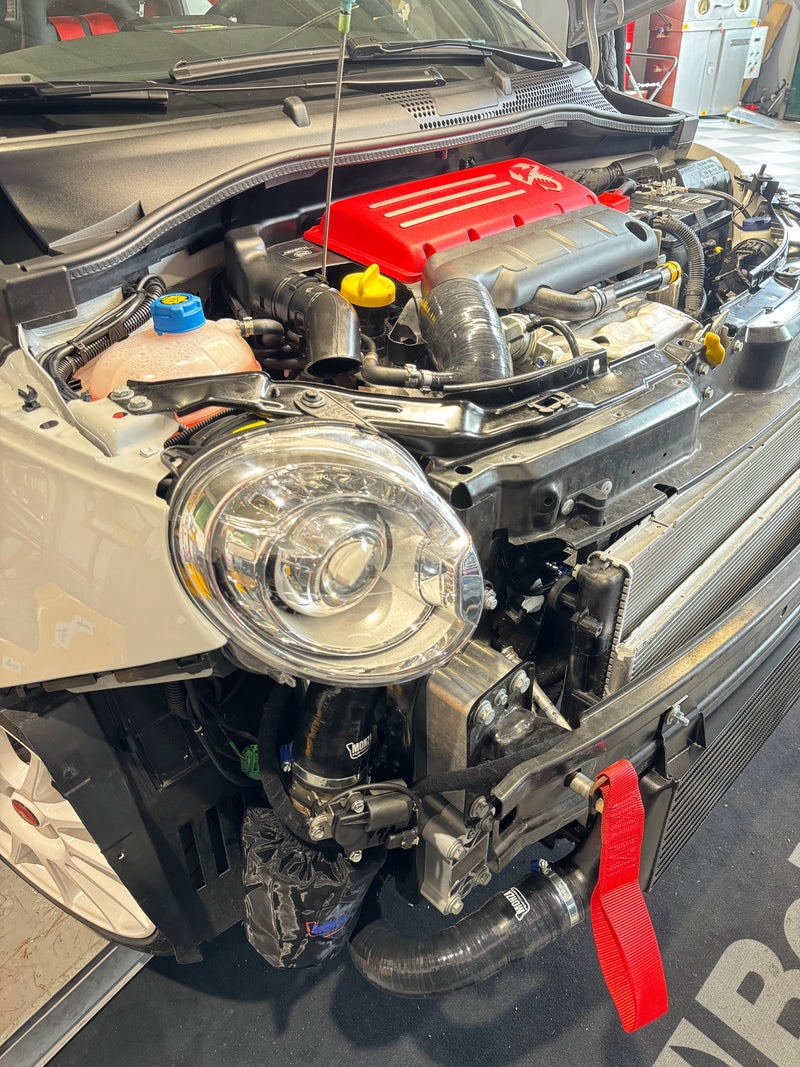 Abarth 500 dual intake with valve and filter box