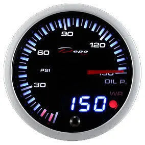 Manometer Instrument 52mm DEPO Öldruck 0-10 BAR Peak - Schwarz DIGITAL
