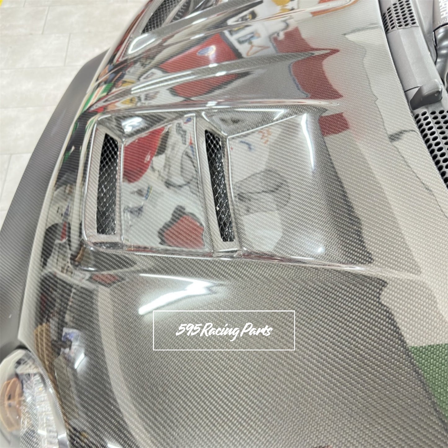 Cofano in VERO CARBONIO con prese d'aria Fiat 500 Abarth - 595 - 695