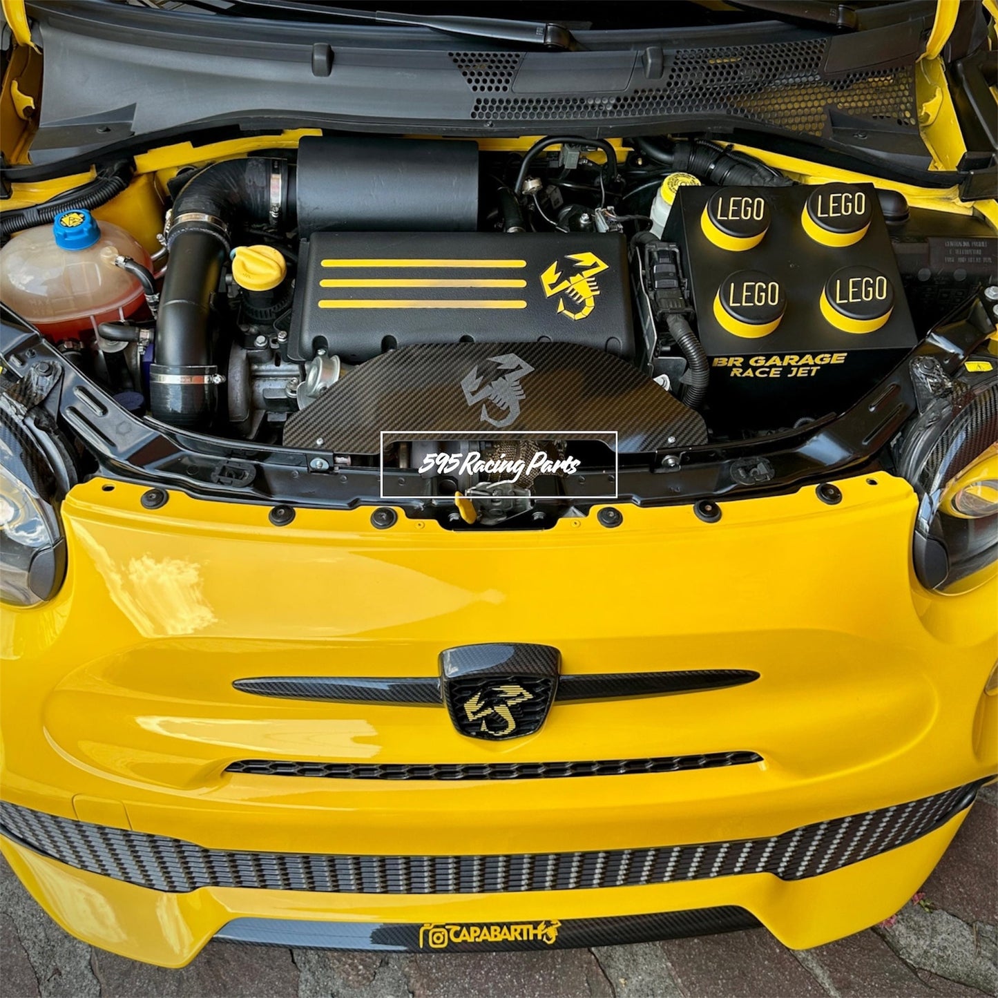 Para calore turbina in VERO CARBONIO per Fiat 500 Abarth - 595 - 695
