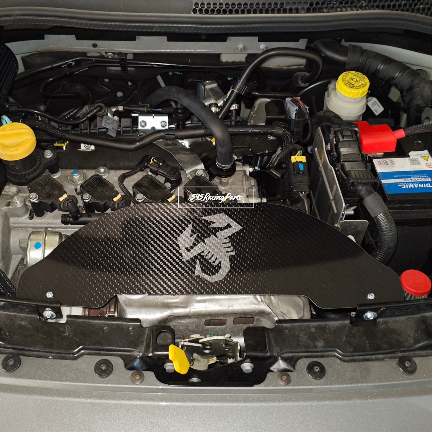 Para calore turbina in VERO CARBONIO per Fiat 500 Abarth - 595 - 695
