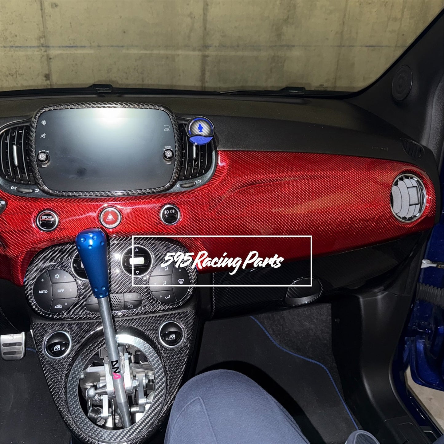 Cover Plancia in VERO CARBONIO per Abarth 595 - 695 - Fiat 500 - Restyling