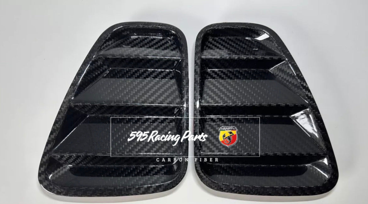 Coppia Placchette fanali posteriori in CARBONIO VERO Fiat 500 Abarth - 595 - 695 Restyling