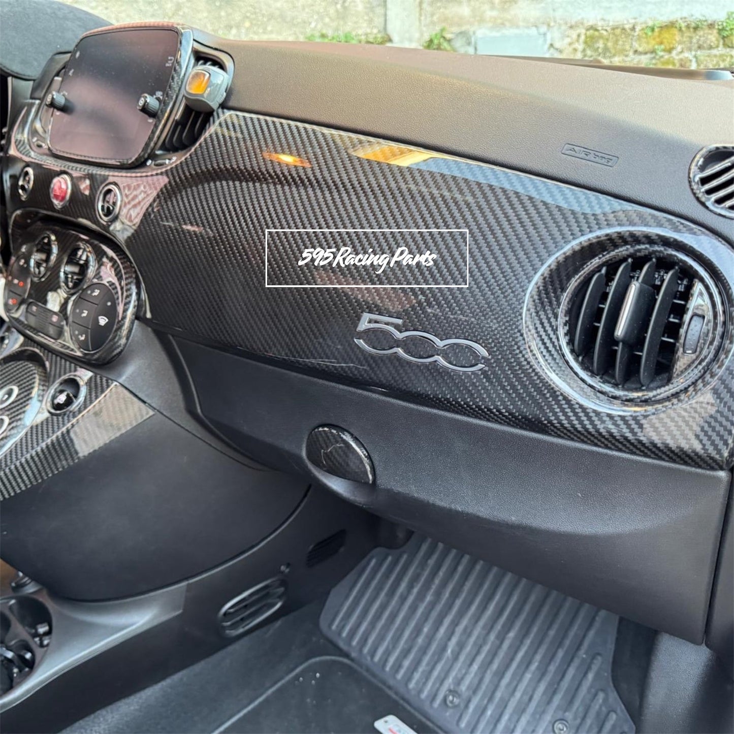Cover Plancia in VERO CARBONIO per Abarth 595 - 695 - Fiat 500 - Restyling