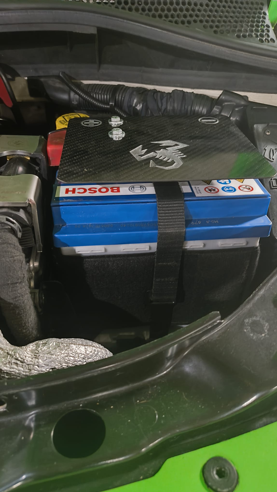 Cover batteria in VERO CARBONIO per Fiat 500 Abarth - 595 - 695 - Fiat 500