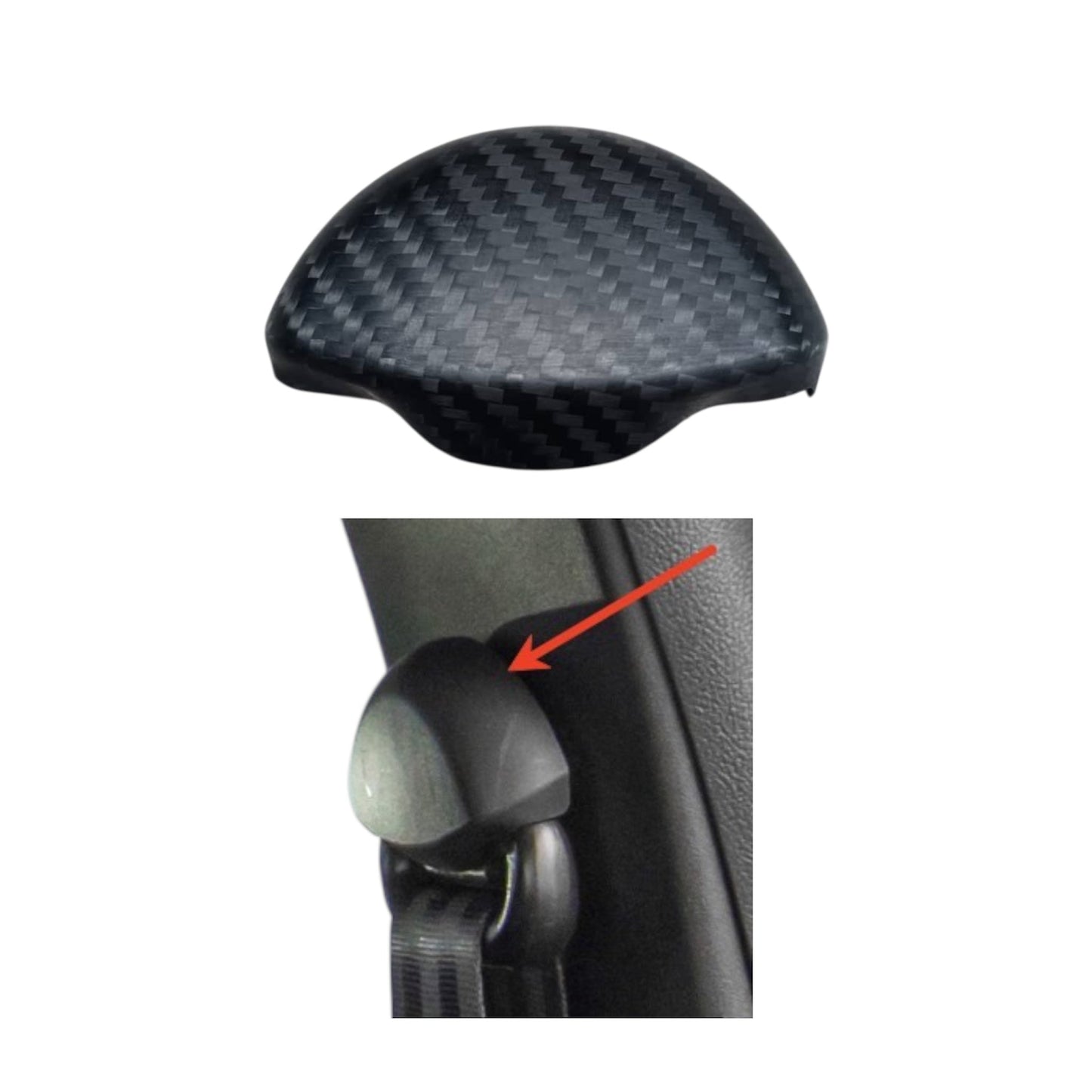 Cover coppia agganci cintura in VERO CARBONIO per Fiat 500 Abarth - 595 - 695