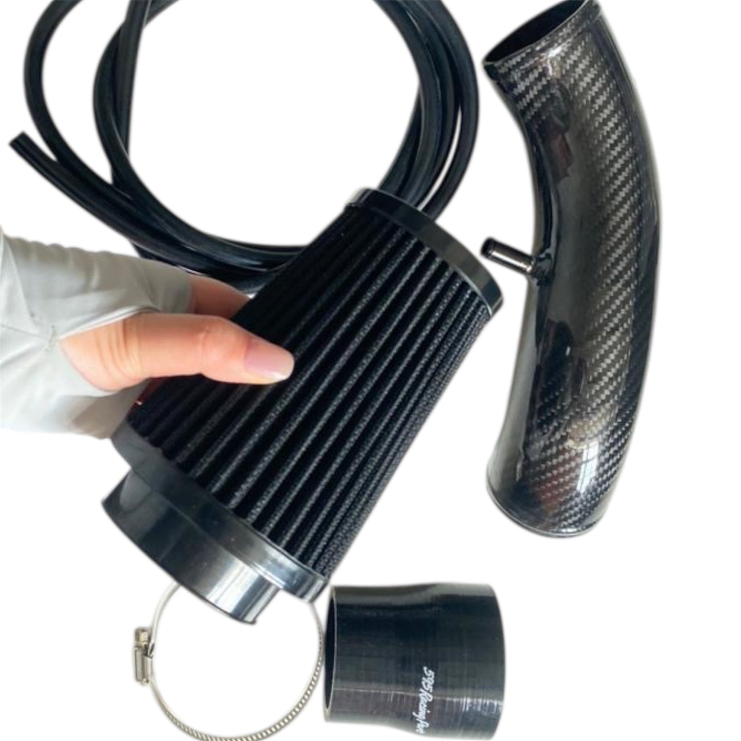 Fiat 500 Abarth Kit Aspirazione Diretta Alta in VERO CARBONIO per turbina 1446 - IHI - TD04