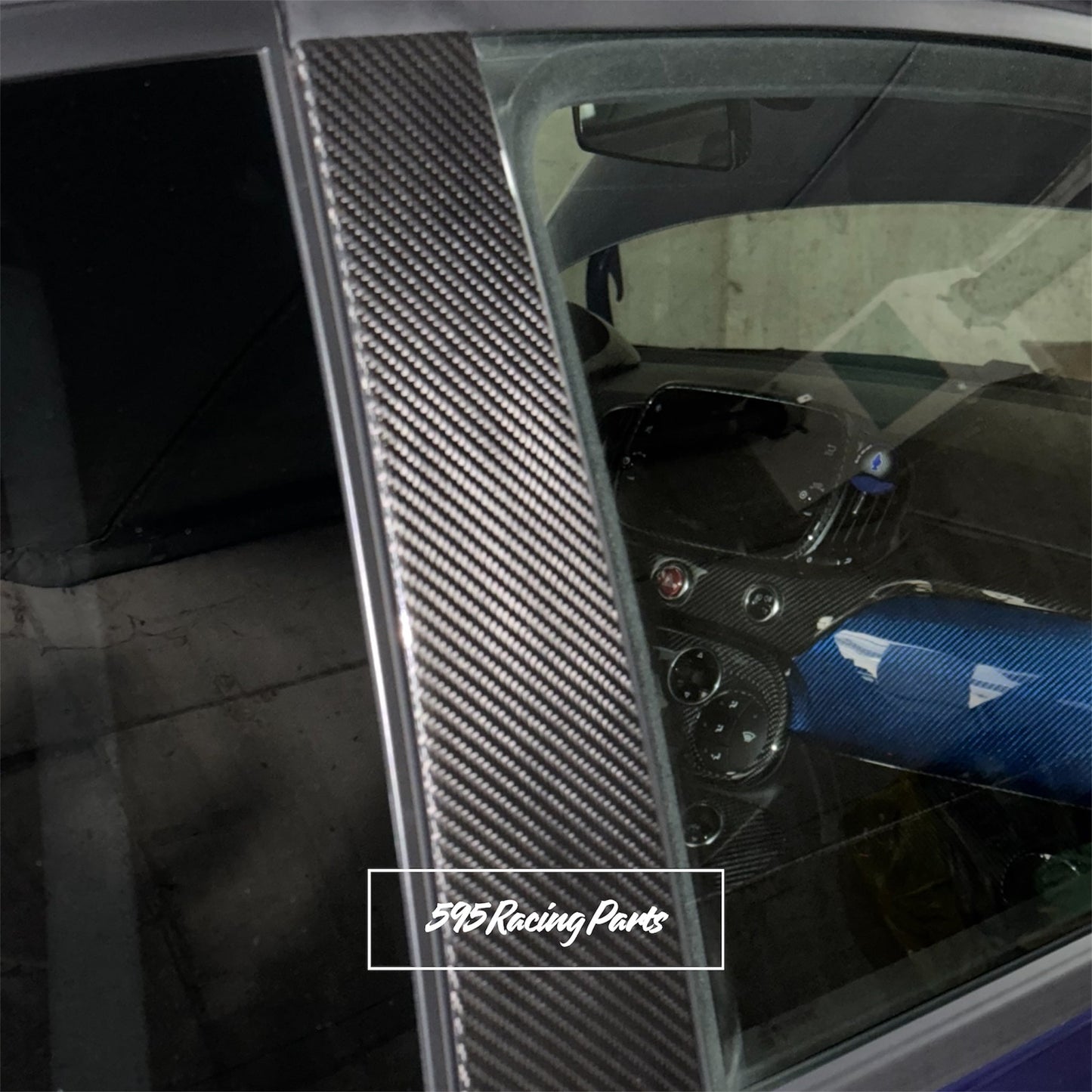 Kit Montanti Porta in VERO CARBONIO Fiat 500 Abarth - 595 - 695 - ESCLUSIVO