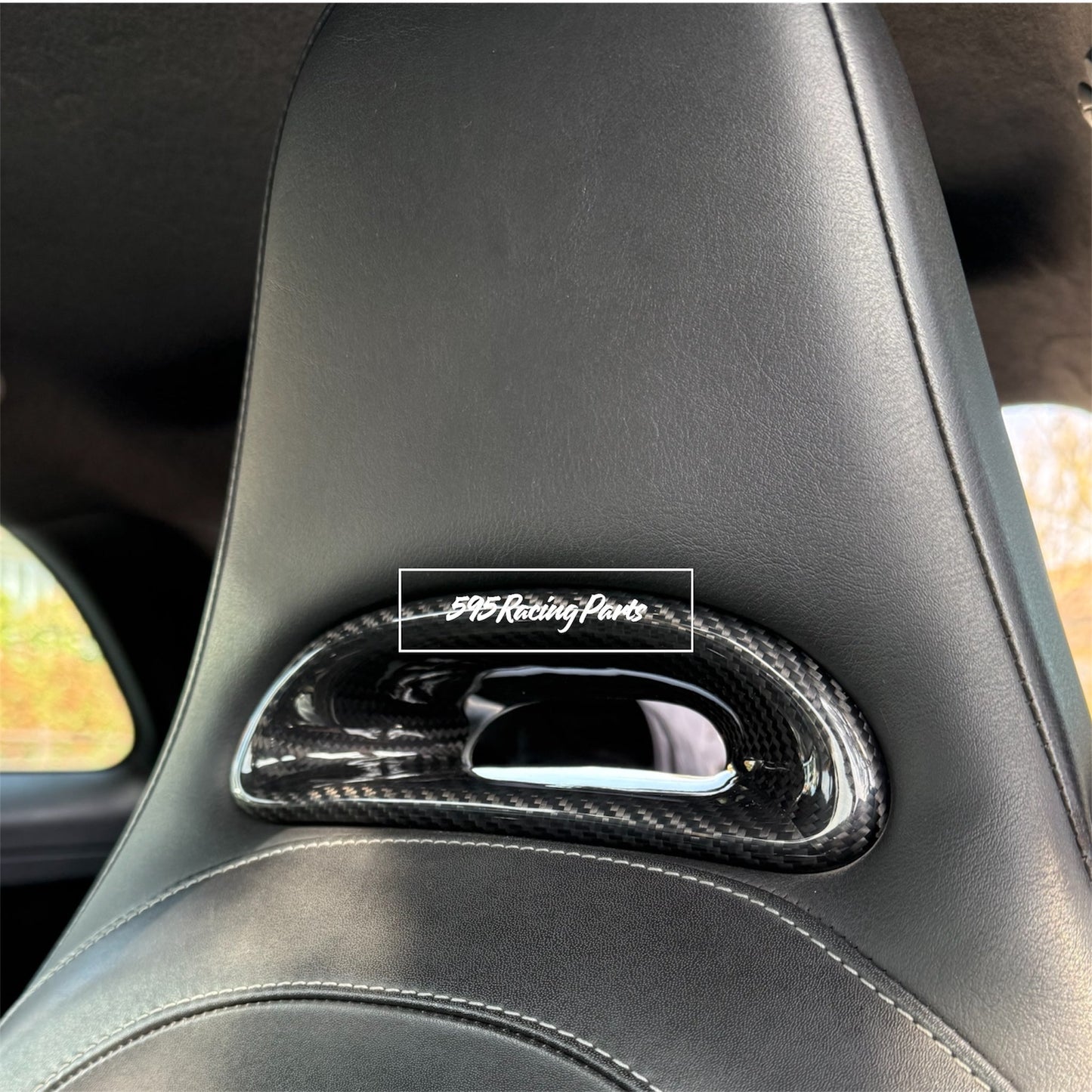 Coppia di copri passanti cinture di sicurezza in VERO CARBONIO per Fiat 500 Abarth - 595 - 695