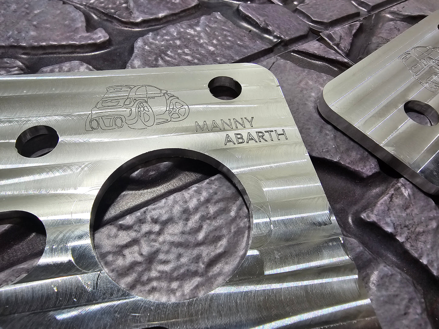 Rear Camber Plate Kit 1.5° Aluminum 6082 for Fiat 500 Abarth 595 - 695