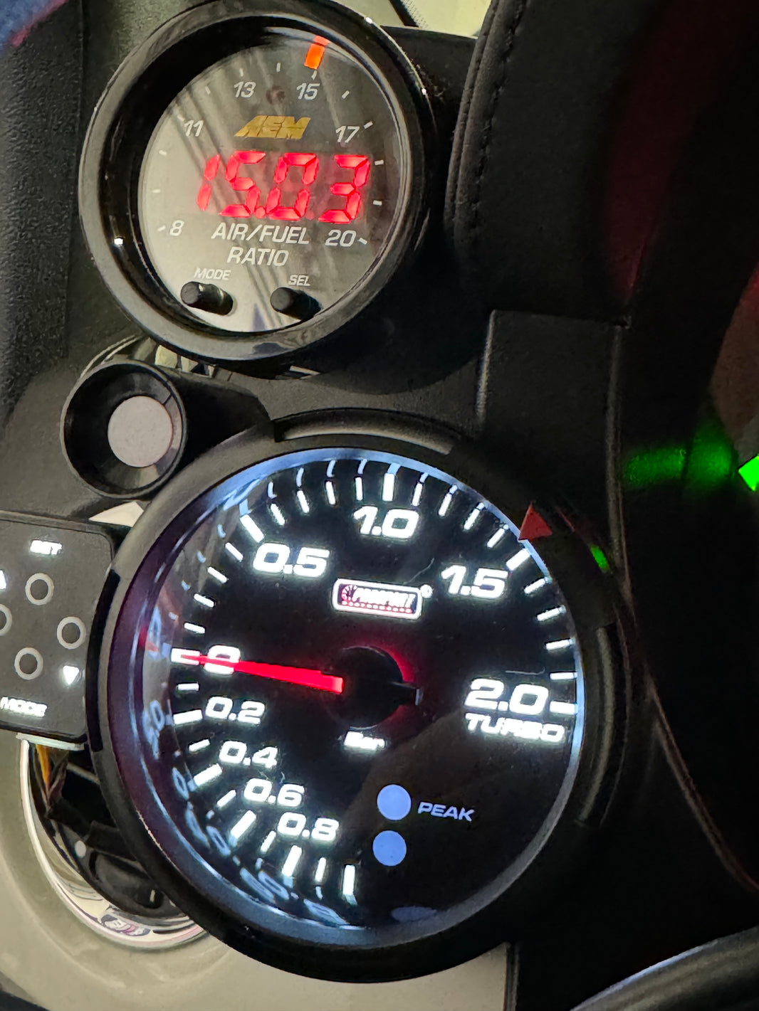 PROSPORT PRO Turbodruckmessgerät – 80 mm – Fiat 500 Abarth – 595 – 695 mit Turbodruckalarm