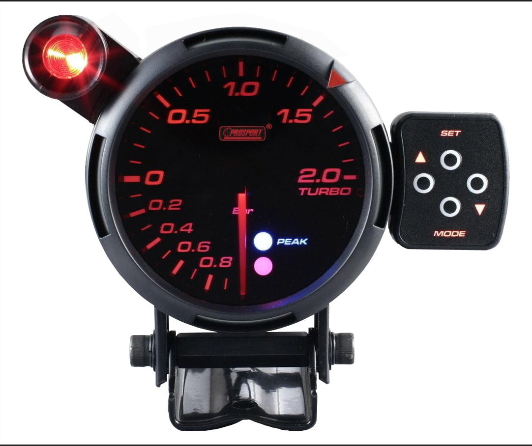 PROSPORT PRO Turbodruckmessgerät – 80 mm – Fiat 500 Abarth – 595 – 695 mit Turbodruckalarm