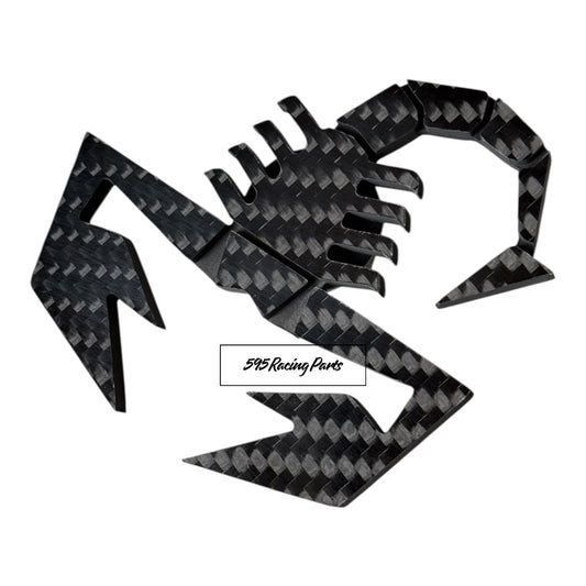 Scorpione per estrattore posteriore in VERO CARBONIO per Fiat 500 Abarth - 595 - 695