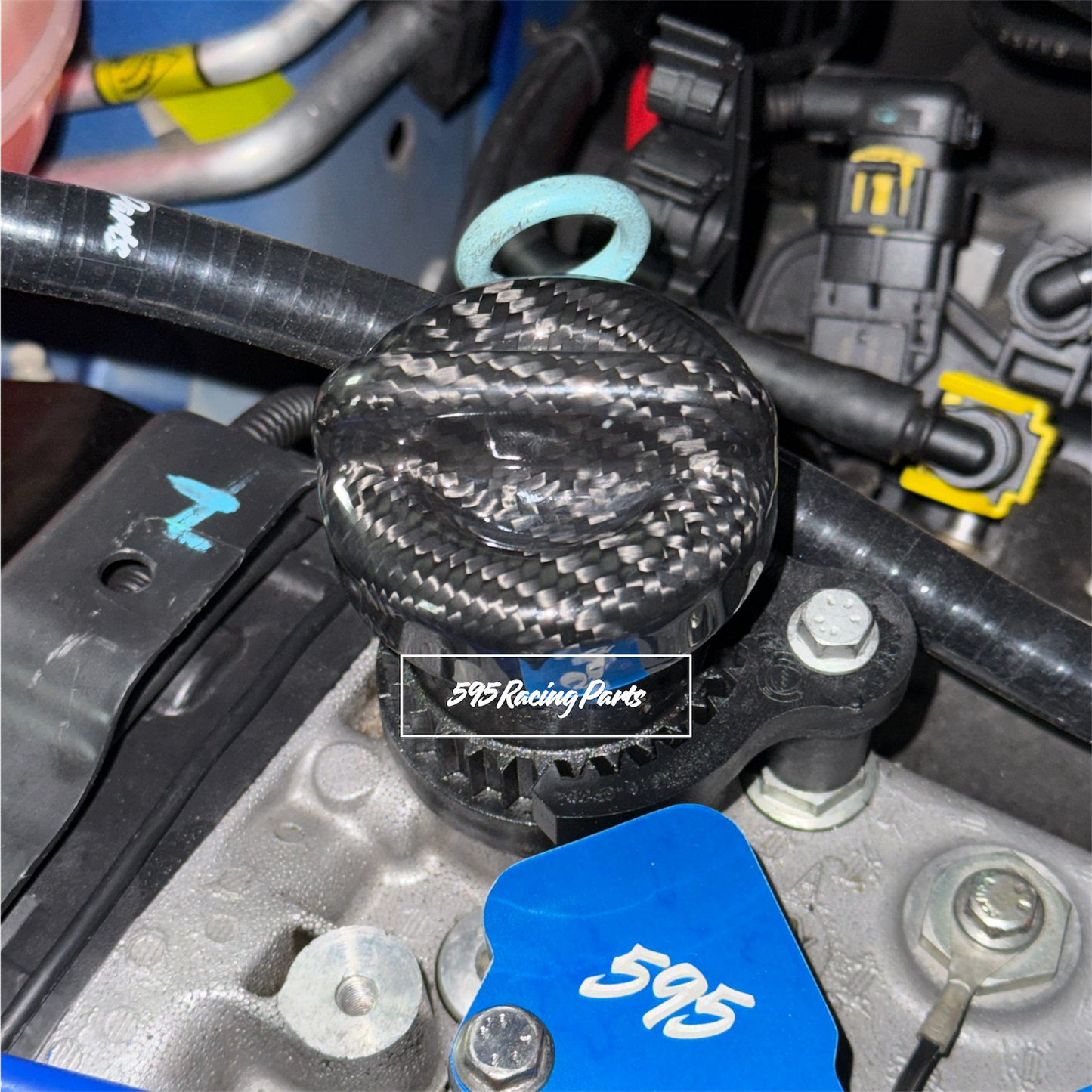 Kit tappi vano motore in VERO CARBONIO per Fiat 500 Abarth - 595 - 695 - Punto - Mito