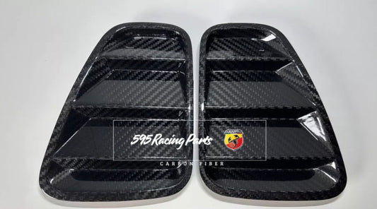 Coppia Placchette fanali posteriori in CARBONIO VERO Fiat 500 Abarth - 595 - 695 Restyling