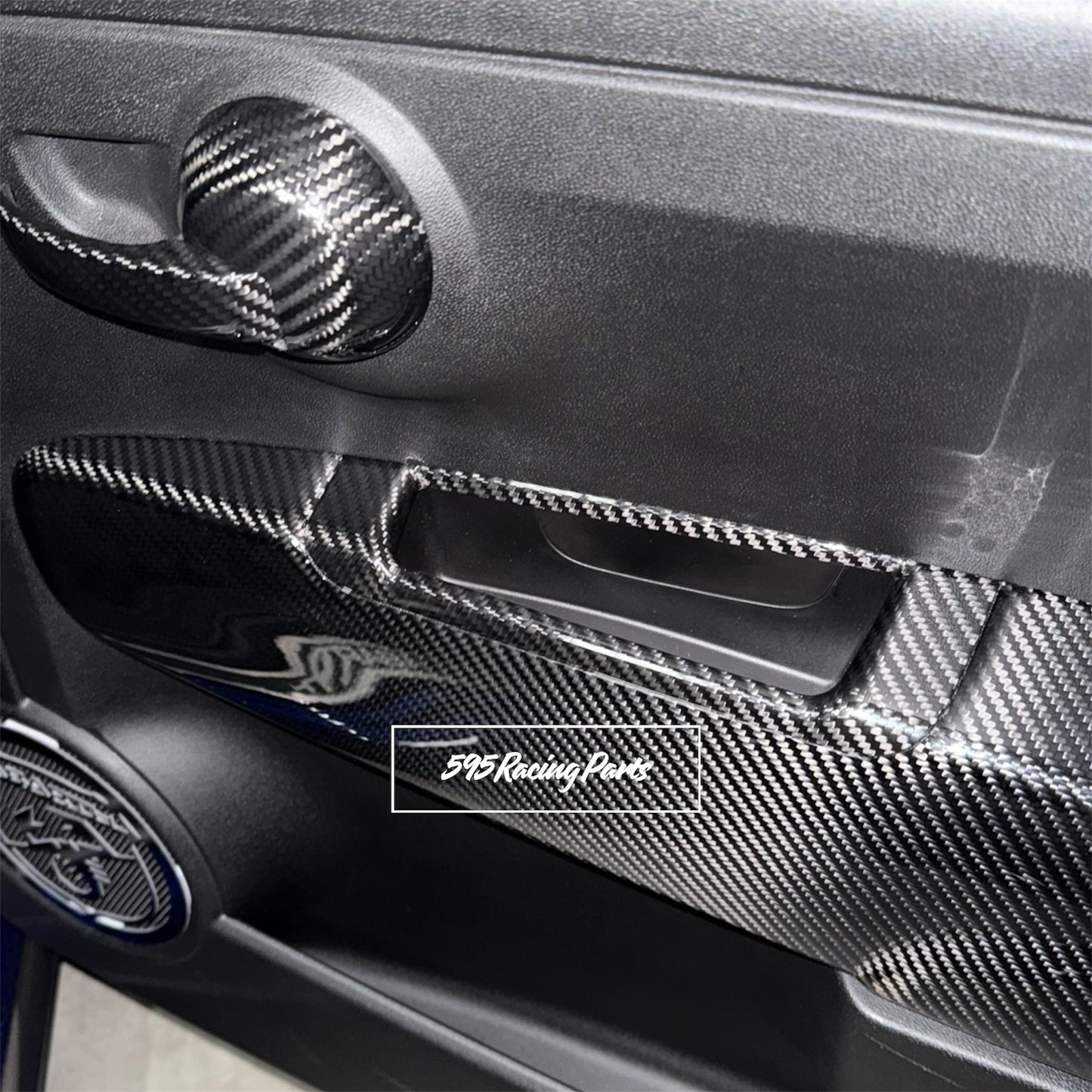 Coppia Cover interno portiera in VERO CARBONIO Fiat 500 Abarth - 595 - 695
