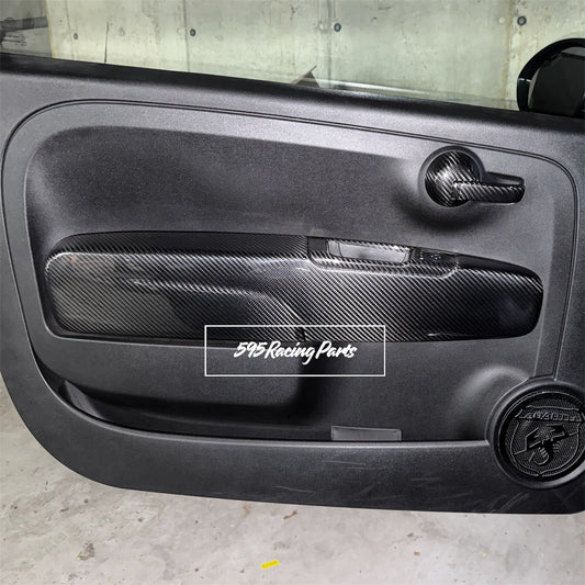 Coppia Cover interno portiera in VERO CARBONIO Fiat 500 Abarth - 595 - 695
